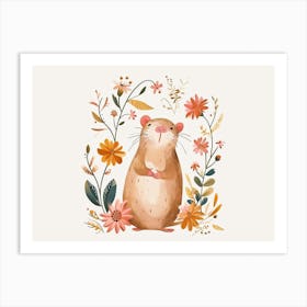 Little Floral Rat 3 Art Print