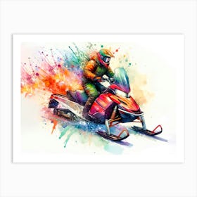 Snowmobile Rider 1 Art Print