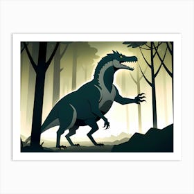 Dinosaur In The Forest 1 Art Print