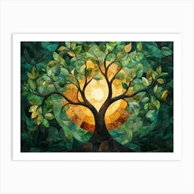 William Morris Inspired Stylized Tree Art Print