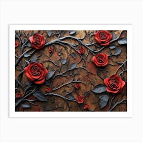 Roses On The Wall Art Print