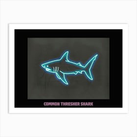 Neon Pink Blue Common Thresher Shark Poster 1 Art Print