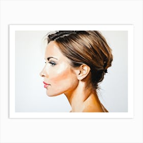 Side Profile Of Beautiful Woman Oil Painting 79 Art Print