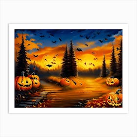 Halloween Pumpkins 1 Art Print