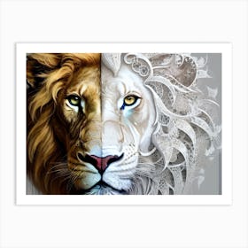 Lion And Lioness 2 Art Print