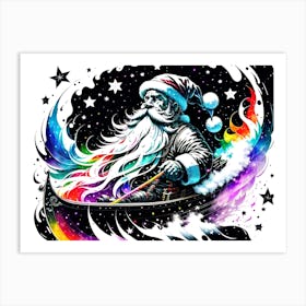 Rainbow Santa Art Print