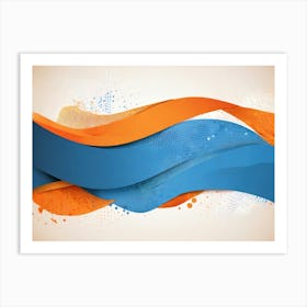 Abstract Blue And Orange Background Art Print