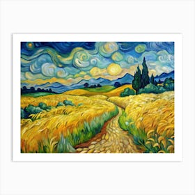 Van Gogh An Abstract Landscape Of A Wheatfield Pai Poster