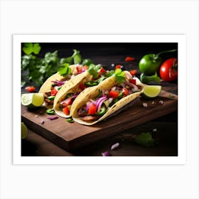 Tacos On A Wooden Board 7 Art Print