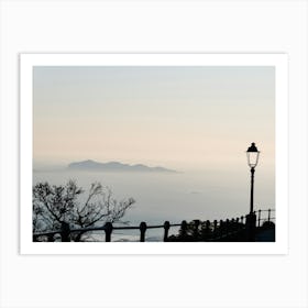 Romantic Sunrise Over The Mediterranean Sea In Italy Art Print