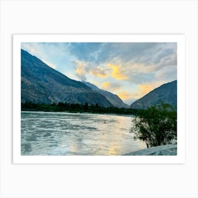 Sunset In Kashmir Art Print