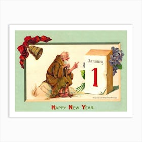 Old Year Is Looking New Year Calendar Art Print