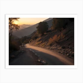 Sunset On A Mountain Road 2 Art Print