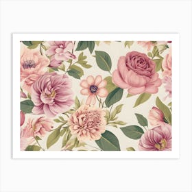 Floral Wallpaper 7 Art Print