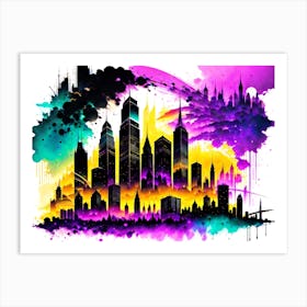 Cityscape Painting 2 Art Print