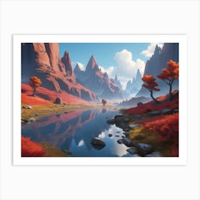 Red Mountains Art Print