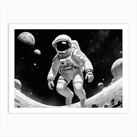 Astronaut In Space 3 Art Print