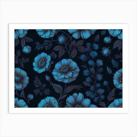 Blue Flowers 1 Art Print