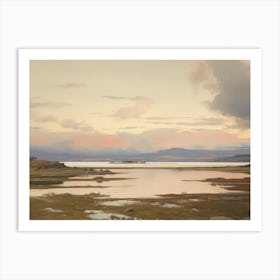 Warm Lake Sunset Painting Art Print