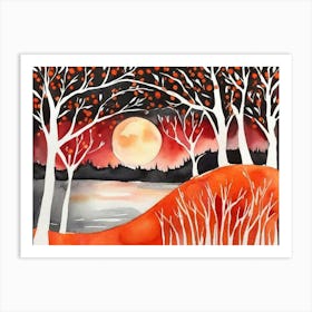 Moonlight Over The River 15 Art Print