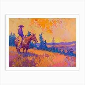 Cowboy Painting Montana 1 Art Print