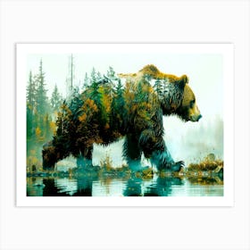 Bear Tracks - Bear In Art Print