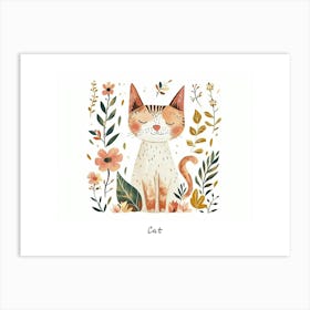 Little Floral Cat 5 Poster Art Print