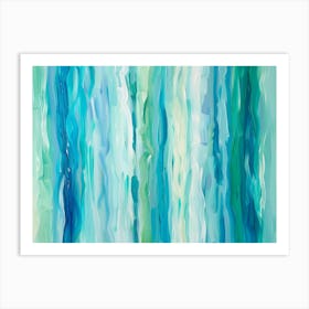 Blue And Green Abstract Painting Art Print