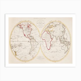 A Map Of The World From The Best Authorities (1795) Art Print