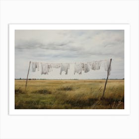 Rustic Laundry Oil Painting Art Print