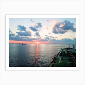 Sunset From A Ship 2 Art Print