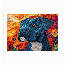 Cane Corso Paper Quilling Dog Portrait II Art Print