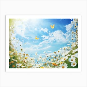 Daisies In The Meadow 4 Art Print