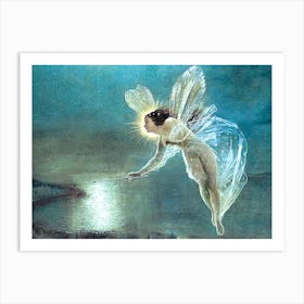 Spirit of The Night 1879 by British Oil Painter John Atkinson Grimshaw - Victorian Era Tasteful Nude Fairy Painting HD Remastered Art Print