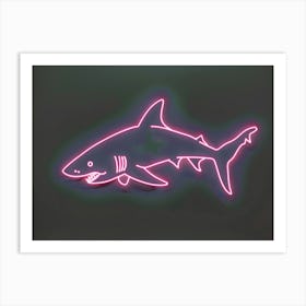 Pink Tiger Neon Shark 3 Art Print