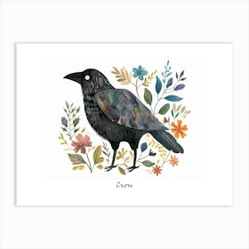 Little Floral Crow 1 Poster Art Print