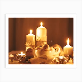 Candles On A Table Art Print