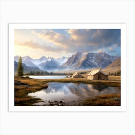 Tents In The Mountains Art Print