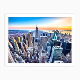 New York City At Sunset Art Print