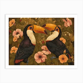 Floral Animal Illustration Toucan 1 Art Print