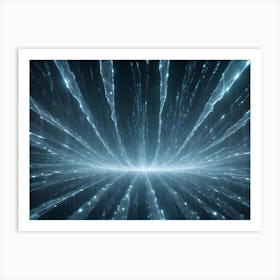 An Abstract Image Of Glowing Lines Of Light Radiating Outward From A Central Point, Creating A Sense Of Energy And Movement Art Print