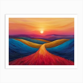 Sunset Road 1 Art Print