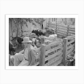 Cattle Pens And Farmers At Auction Yard, San Augustine, Texas By Russell Lee Art Print