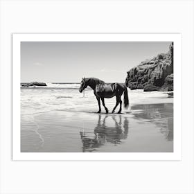 A Horse Oil Painting In Praia Da Marinha, Portugal, Landscape 1 Art Print