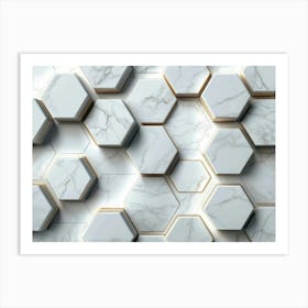 Marble Hexagons 3 Art Print