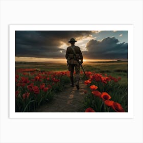 Poppy Field Anzac Art Print