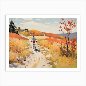 Cyclist Riding On A Dirt Road - expressionism 1 Art Print