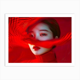 Girl In Red 1 Art Print