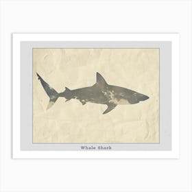 Whale Shark Grey Silhouette 3 Poster Art Print