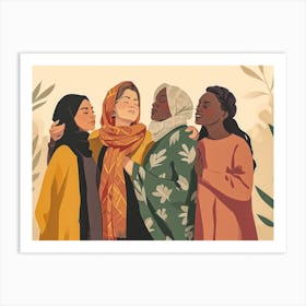 Women In Hijabs 2 Art Print